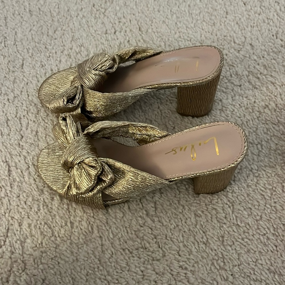 Gold bow heels